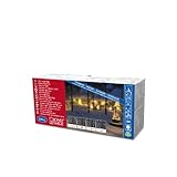 Konstsmide LED Eisregen Lichtervorhang, 200 warm weiße Dioden, 24V Außentrafo, weißes Kabel - 2733-102 Verpackung kann variieren