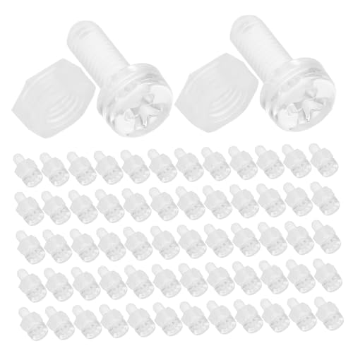 STOBAZA Acrylic Hardware Kit 100pcs Screws and Nuts Easy to Use for Home Mechanical Use