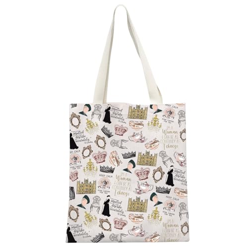 TV Show Inspired Gift V. Crawley Quote Inspired Gift TV Show Merchandise Zipper Pouch Makeup Bag for Fans Women (Down TV Pattern Tote)