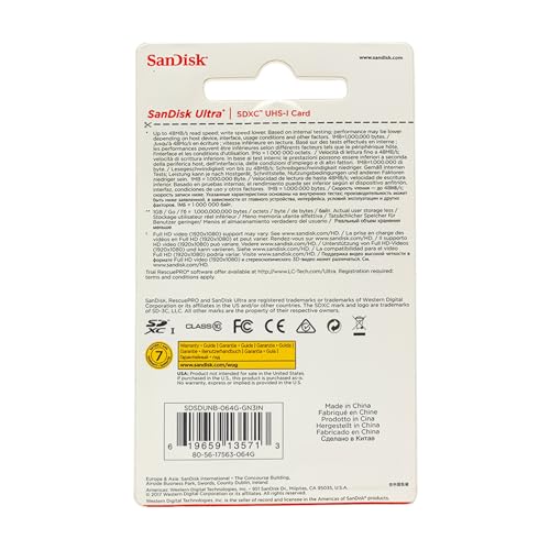 Image of SanDisk Ultra 64GB UHS-I Class 10 SDXC Memory Card (SDSDUNB-064G-GN3IN)