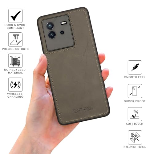 Image of SPRIG Compatible with IQOO Neo 6 5G Premium PrimeMatte Back Cover Drop Tested Shock Proof Mobile Case for Men, Women, Boys and Girls with Camera Protection (Light Grey)