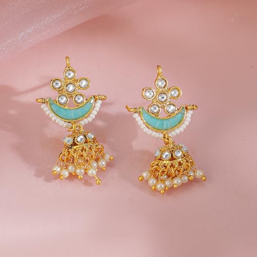 Image of Rubans Necklace Set Gold Plated Kundan Pearl Traditional Stylish Jewellery Gift for Women & Girls