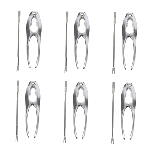 COLLBATH 6piezas Pinzas y Agujas De Cangrejo para Mariscos Abridores De Langosta y Tenedores De Acero para Nueces y Comer Langosta