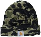 Importiert Carhartt Herren Fleece Camo Beanie-Mütze, Schwarze Blindente mit Entenmuster, Einheitsgröße