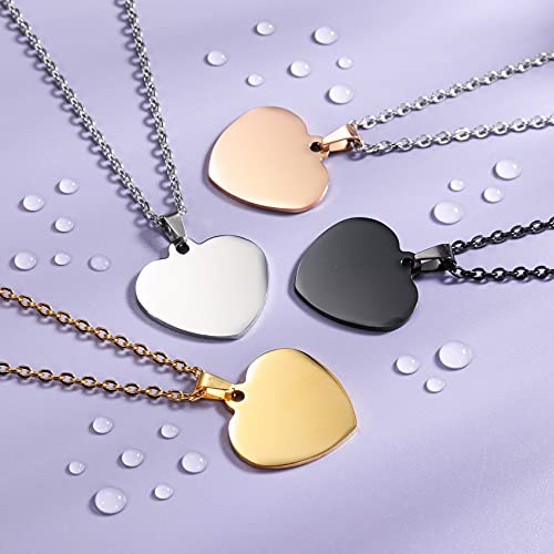 MunkiMix Personnalisé Photo Texte Cœur Pendentif Colliers en Acier Inoxydable Bijoux Anniversaire Saint Valentin Cadeaux pour Femmes Fille Petite Amie Maman Hommes – vue 4
