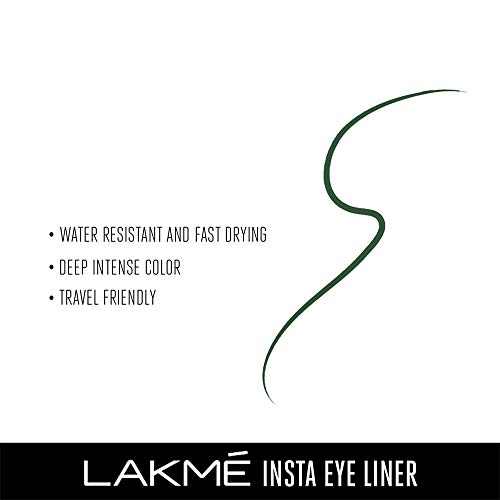 Image of Lakme Ultimate Glam Eye Liner, Semi Matte, Quick drying, Water resistant & Smudgeproof Eye Liner, Green, 9ml