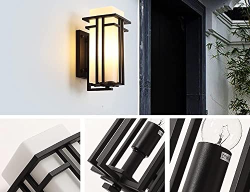 Lámpara de pared negra con diseño resistente a la intemperie para exterior 6
