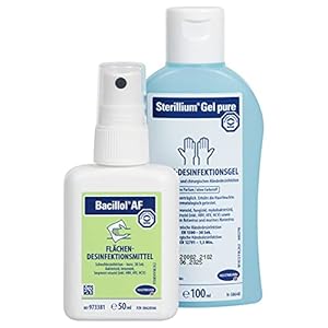 Ontsmettingsset voor onderweg Opbergtas incl. handdesinfectie en oppervlaktedesinfectie Hygiëneset, Sterillium Gel en…