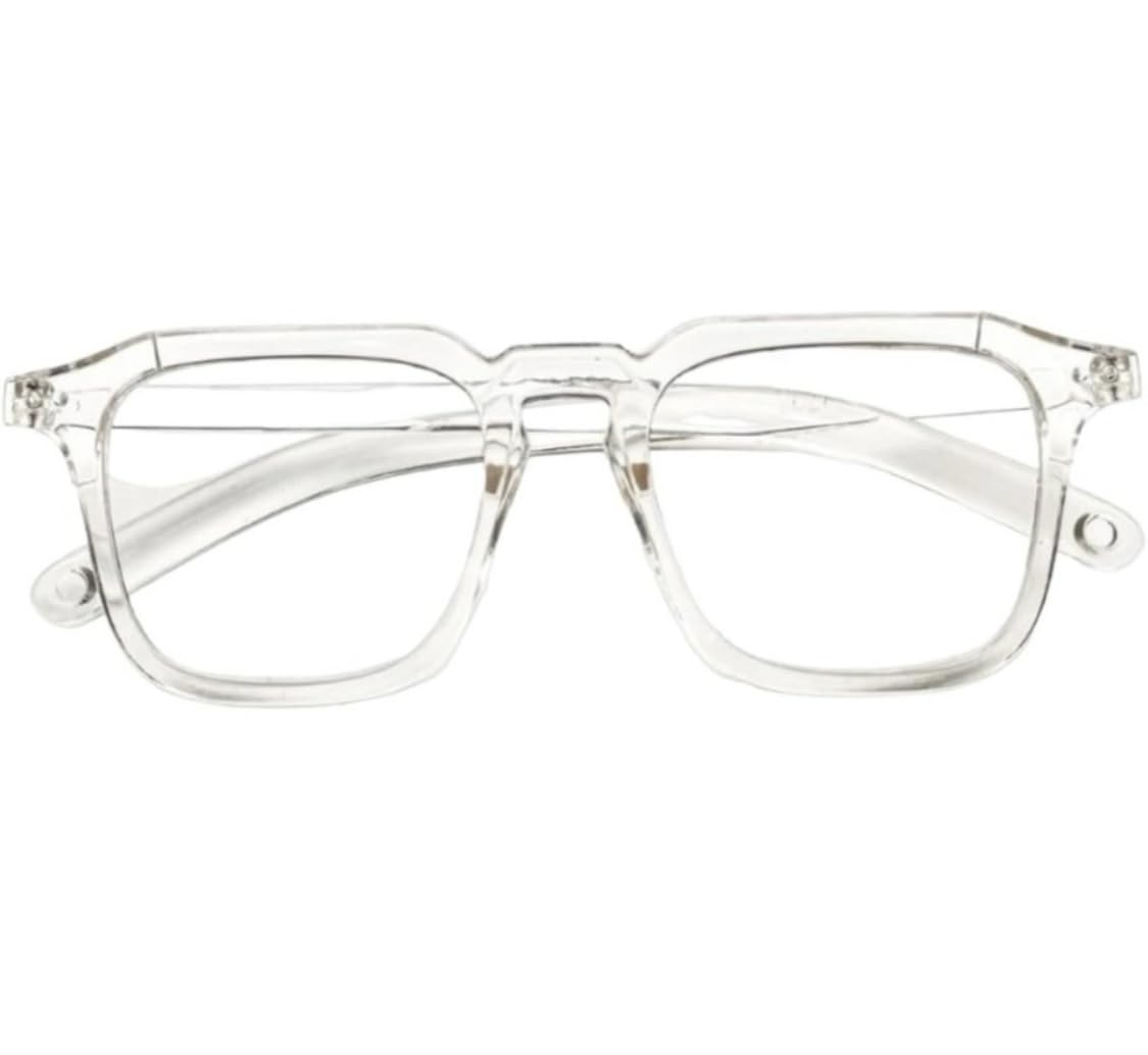 UV Protection, Night Vision, Riding Glasses Retro Square Sunglasses (50) (For Men & Women, Clear)-picture-18