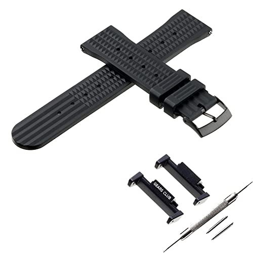 GEARS CLUB G-SHOCKの互換品 交換 時計ベルト Fkm Silicone Strap アダプターセット 22mm DW-5600/5750/6900/5900 GA-100/110/120/400 GW-M5610 ブラック/ブラックアダプ