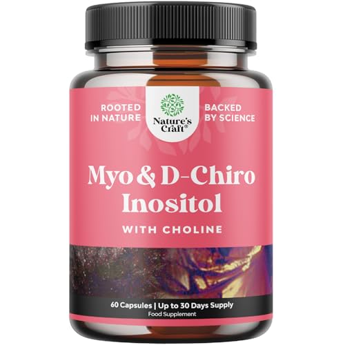 Myo-Inositol & D-Chiro Inositol Supplement for Women - Choline Supplement to Support Menstrual Cycle Fertility & Hormonal Balance - Womens Hormone Balance Capsules with Myo & D-Chiro - 60 Caps
