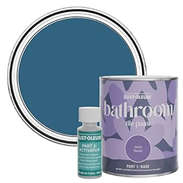 Rust-Oleum Blue Water-Resistant Bathroom Tile Paint in Satin Finish - Cobalt 750ml