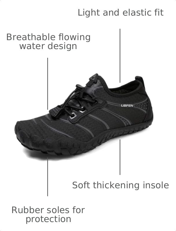 Image of UBFEN Kids Water Shoes for Boys Girls Quick-Dry Swim Aqua Socks | Lightweight, Barefoot-style, Perfect for Water parks, Beach, Pool, Kayak, Creek Hiking, Camping, Toddler, Little Kid, Big Kid