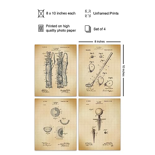 Yellowbird Art & Design Golf Patent Wall Art Print Set thumb #1