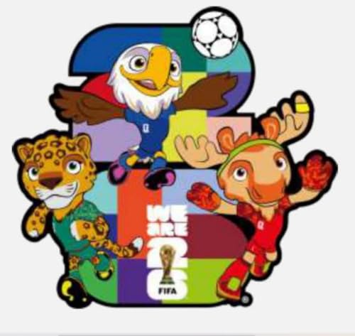Image of FIFA World Cup 2026 Mascot Wooden Jigsaw Puzzle for Kids & Adults, USA - Canada - Mexico Mascot 150 Pieces, Unique Shape Puzzle, Officially Licensed, Sports Gift for Fans, 5MM Thick