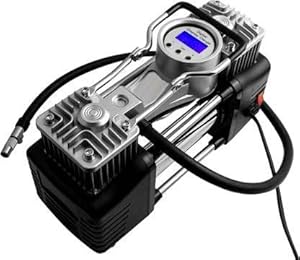 KEETOZ Digital Triple High Speed Double Cylinder Nuclear Car Air Compressor- Black