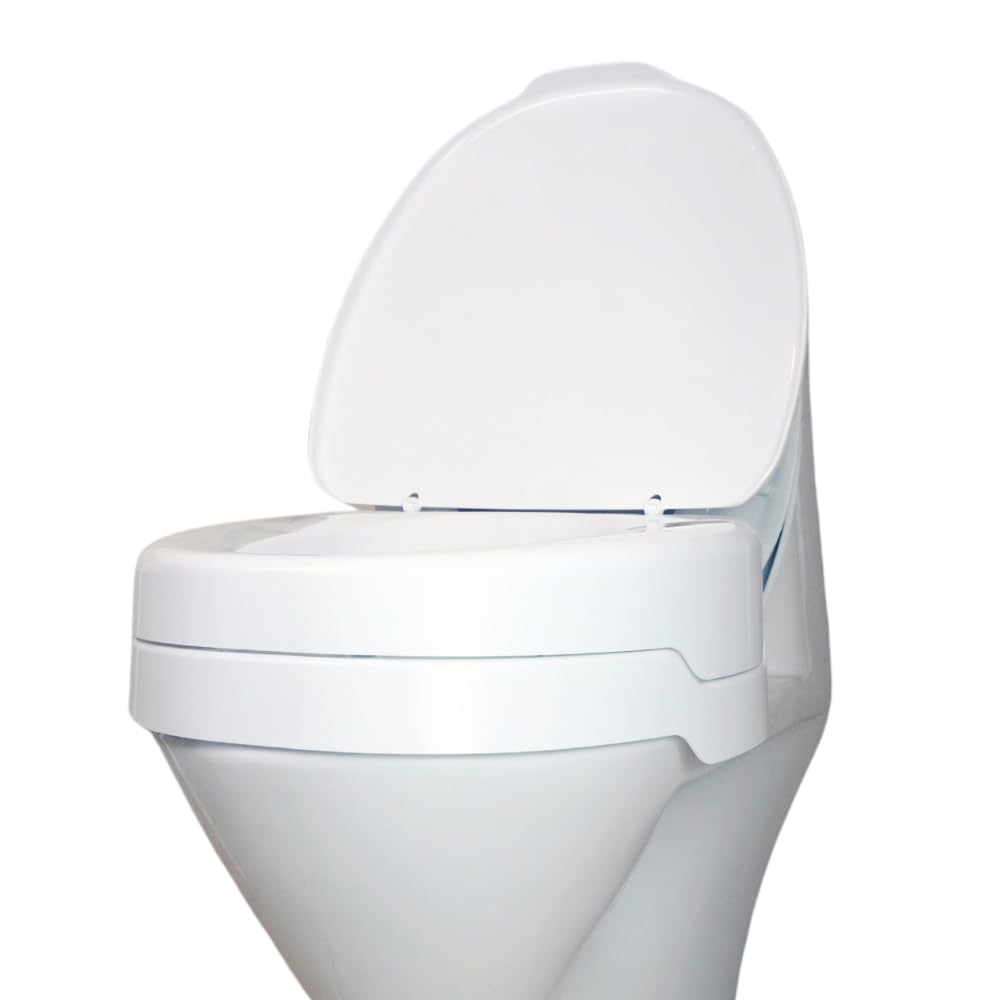 Helping Hand Company EZY-FIT - Rialzo per sedile WC con coperchio, per anziani e disabili, resistente, sicuro e portatile, universale, per WC rotondi e quadrati.