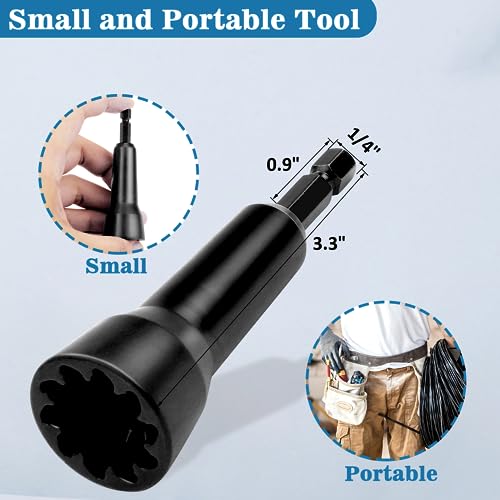 Image of Wire Nut Twister, Wire Twister Tool for Drill, 1 /4 inch Chuck Twist Wire Connector, Wire Nut Twisting Tool for Electricians, Wire nut Driver, Wire Twisting Spinner, Wire Spin Driver Nut (Black)