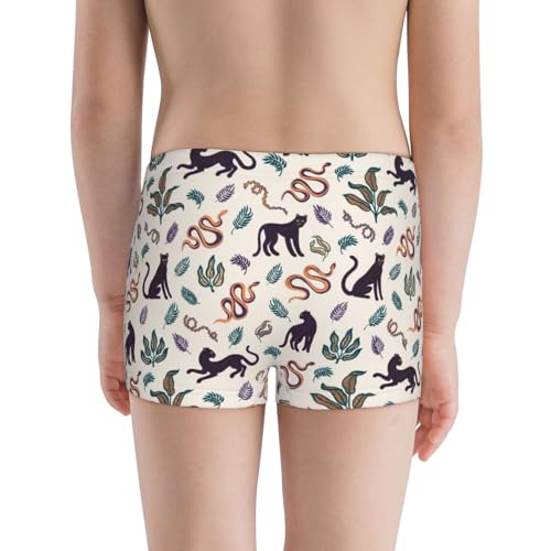 Boys' Cotton Boxer Brief Soft Underwear-Black Cat And Snake3