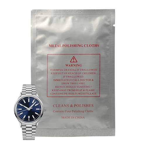 Hogvinnatil Paño para limpieza de relojes – 4 piezas paño de limpieza dorado | Salvavidas antioxidación sin mantenimiento reloj pendiente pulsera