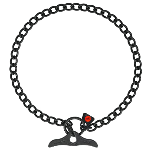 Herm Sprenger Black Stainless Steel Dog Training Collar with Toggle and Round Links Dog Chain for Small Medium Large Dogs Made in Germany (22in (Neck Size up to 20in))