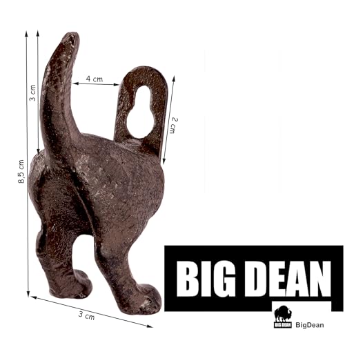 BigDean 2er Set Garderobenhaken Fiffi - Hundehaken Wandhaken Hund Gusseisen Haken Hundepopo - Garderobe für Hundeleinen, Schlüssel & Kleidung