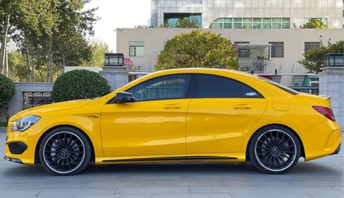 Image of WISDOM Yellow Glossy Wrap Vinyl Car & Bike Wrap Sheet Vinyl Car Wrap Sheet Roll Film Sticker Decal Sticker (24 inchx86 inch)