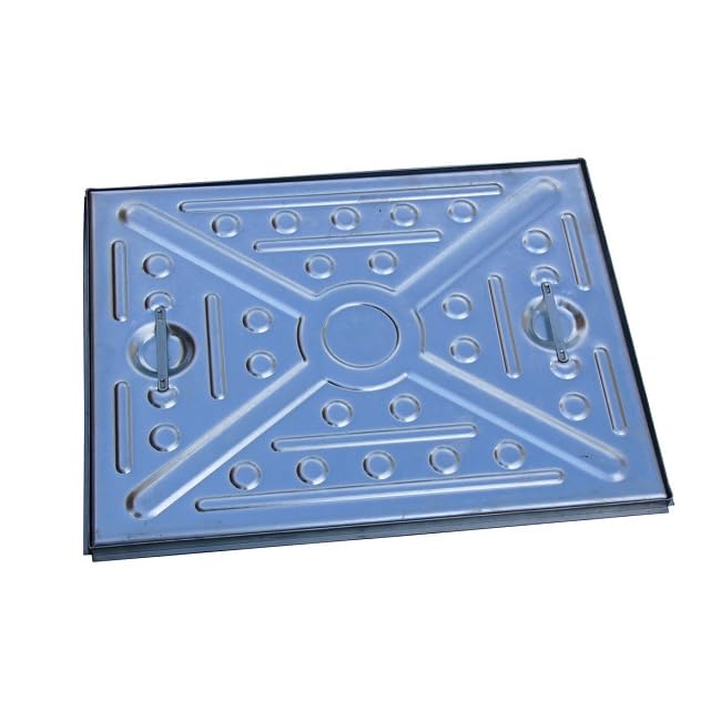 Manhole Cover 640mm x 490mm Overall Size 5 Tonne ALL STEEL Solid Top Lid and Frame (600mm x 450mm Clear Opening) UK Seller