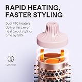 Wavytalk Thermal Brush, Blowout Boost Ionic Round Heated Hot Brush, to Make Hair Smoother & Shinier, Easy to Use, Not for Blow Drying, 38mm Barrel, 5 Temperature Settings, Dual Voltage, UK Plug, Pink - Image 6