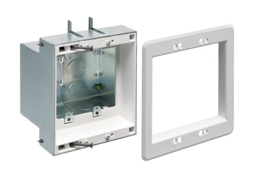 Arlington Industries Tvbs505-1 Tvbs505 Recessed Outlet Wall Plate Kit, 2-Gang, White #TOP3