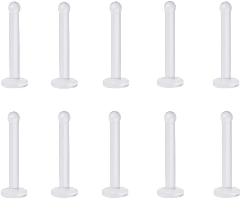 Pierced Owl - Set of 10 Clear Bioflex Flat Head Nose Stud Retainers