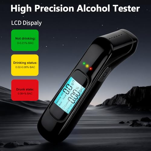 Breathalyzer, Non-Contact High-Precision Breath Alcohol Tester, Portable Breathalyzer with LCD Digital Display/3-Color Warning, Professional Alcohol Breathalyzer for Personal and Home Use — view 5