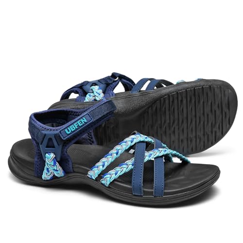 Image of UBFEN Womens Hiking Sandals Outdoor Comfortable Sport | Lightweight, Water Sandals, Adjustable Straps, Arch Support, Ideal for All-Day Wear, Beach, Vacation, Camping, Walking