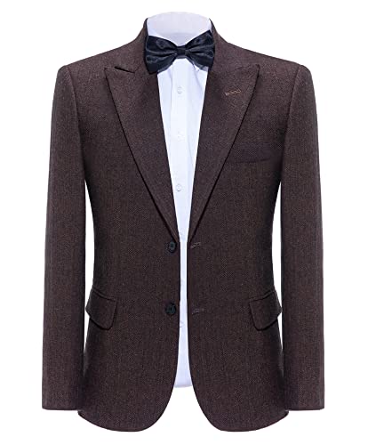 Men's Suit Tweed Blazer Wool Single Breasted Thin Herringbone Sports Jacket Coat4