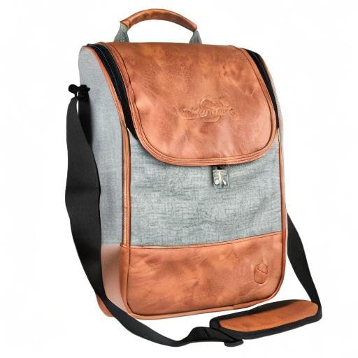 Miniatura 7 de Juego de 2 botellas de vino con aislamiento de cuero, bolsa aislante de cuero como regalo, diseño de lujo para 2 botellas para pícnicviajes, regalo