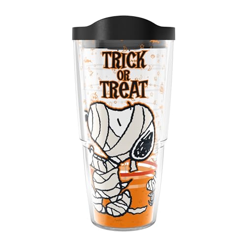 Tervis Peanuts - Halloween Snoopy Trick or Treat Made in USA Double Walled Insulated Tumbler Travel Cup Keeps Drinks Cold & Hot, 24oz, Classic