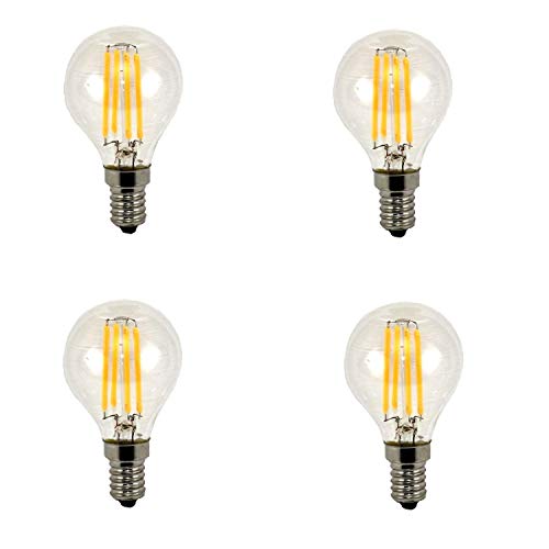 Lamparas Bombillas de Filamento Globo LED G45 E14 4W Calido 2700K Pack de 4