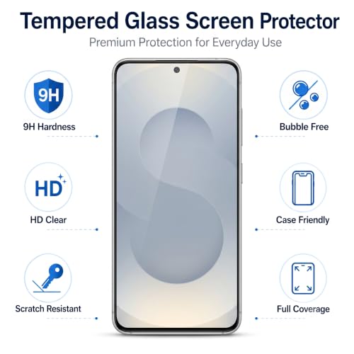 Image of Tempered Glass for Samsung Galaxy S25 (6.2 Inch) With Installation Kit | Ultrasonic Fingerprint Compatible | Edge to Edge Full Coverage |