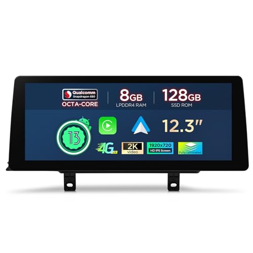XTRONS 12.3 Inch Android 14 Qualcomm 680 Car Stereo for BMW F30/F31/F32/F33/F34/F35/F36 (from 2018) NBT EVO iDrive 5.0/6.0, IPS Touch Screen 8+128GB GPS Navigation Wireless CarPlay Android Auto
