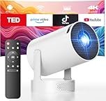 Mini Projector, Portable WiFi 6 Bluetooth Projector Built-in Speaker with Auto Keystone & 220° Rotating Stand, Support 1080P 4K, Short Throw Projectors for Bedroom, Home Theater & Outdoor Movies