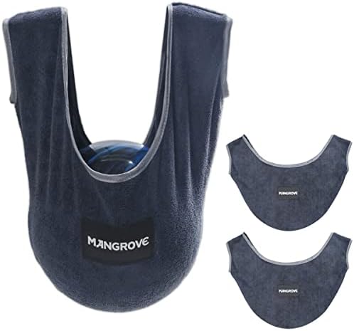 Mangrove Bowling Ball Polisher, Microfiber Bowling Towel See-Saw for Bowlers, Large Washable Bowling Shammy Seesaw, Ball Cleaner Holder Bag (Gray 2-Pack)