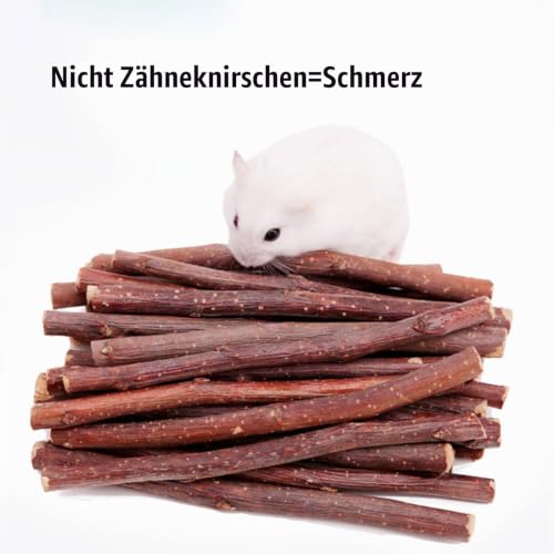 LMYKH Kaninchen Kauspielzeug, Hamster Spielzeug mit apfelstäbchen Timothy Heu Sticks, Kleintiere Molar Zubehoer für Meerschweinchen, Chinchilla, Hasen
