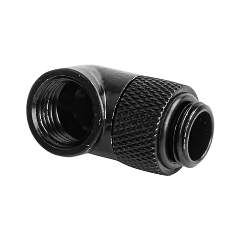 Dracaena 6 Pack G1/4" Thread Male to Female Extender Fitting, 90° Rotary Fitting Adapter Connector for Computer Water Cooling System, Black