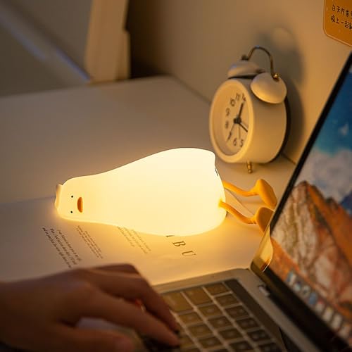 Lámpara de noche de silicona forma pato blanca miniatura 4