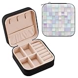 Structure interne : la boîte à bijoux dispose d'une cloison amovible en forme de croix, de 3 crochets pour colliers et bracelets, de 7 anneaux de rangement et d'une poche élastique, vous permettant de mieux organiser vos bijoux, de les garder organisés et de ne pas s'emmêler ensemble