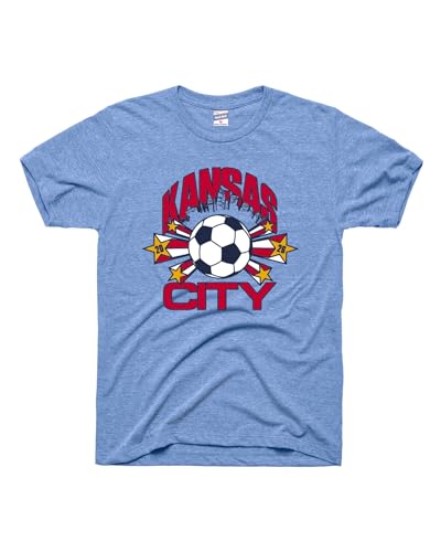 Charlie Hustle Kansas City Soccer Skyline Vintage Blue Unisex T-Shirt Blue/L