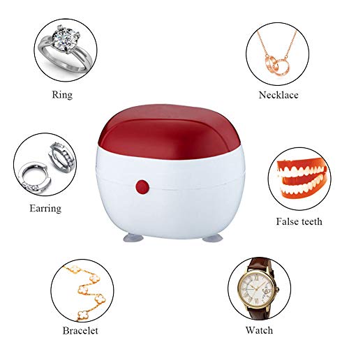 Mini Ultrasonic Cleaner Jewelry Cleaner Machine for Cleaning Watches Rings Necklaces Diamonds Earrings Dentures Coins Folding Sunglasses Home Use