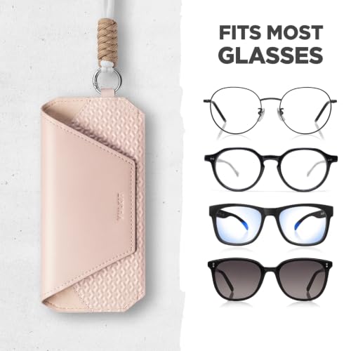 Image of VULKIT Portable Eye Glasses Case for Women & Men, Slim Sunglass Case, Unisex Eyeglass Case, with Adjustable Neck Lanyard
