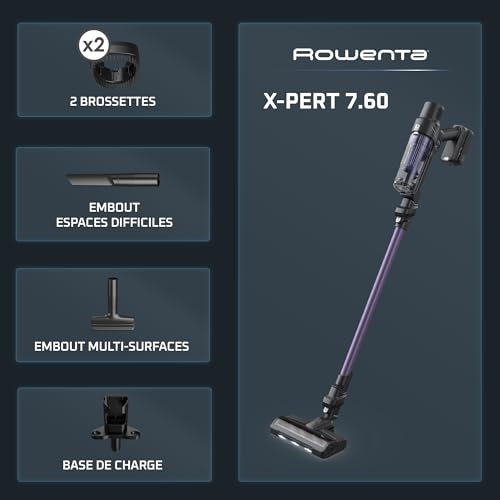 Rowenta X Pert 7.60 Aspirateur Balai sans fil Ultra Léger Puissant Polyvalent Autonomie 45min Efficace tous Types de Sols RH6A31WO - vue 9