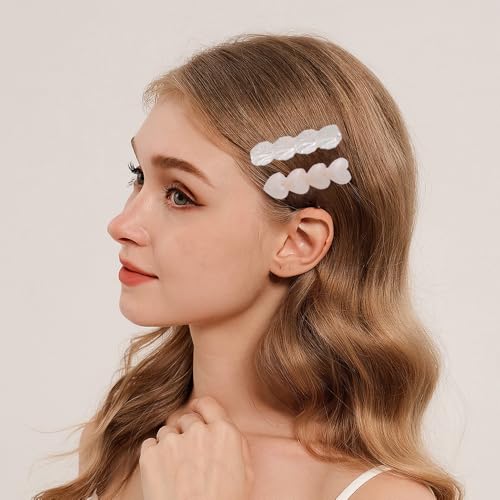 Set de 3 pinzas de cabello 2.36 pulg perla acrílico miniatura 6